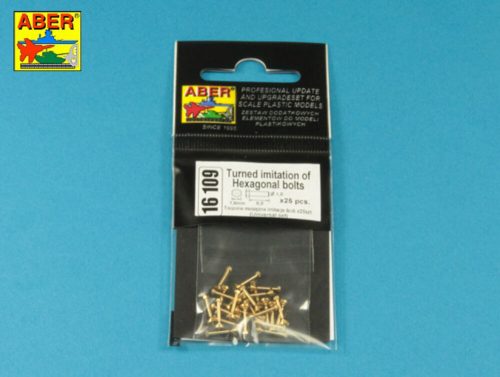 Aber Models - Turned imitation of Hexagonal bolts 1,6 x  6,0 mm x 25 pcs.