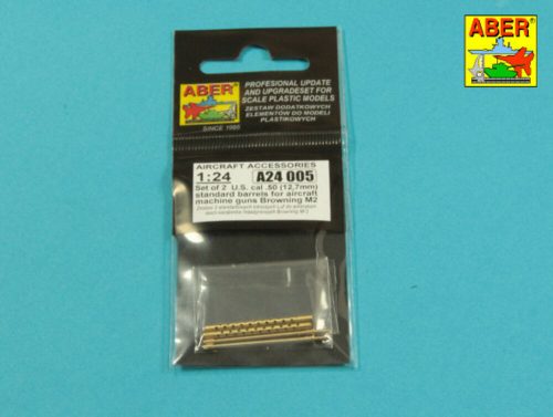 Aber Models - Set of 2  cal .50 (12,7mm) standard barrels for US aircraft machine guns Browning M2