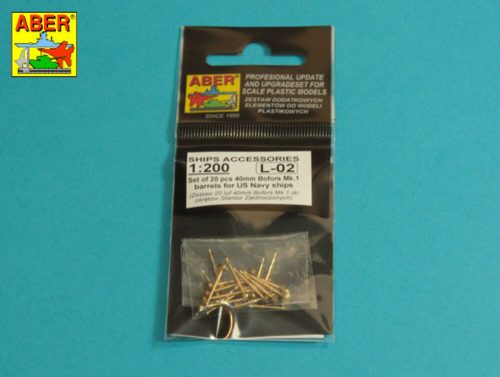 Aber Models - Set of 20 pcs 40 mm Bofors Mk.1 barrels for US Navy ships