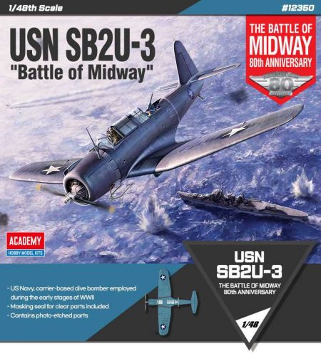 Academy - Model Kit letadlo 12350 - USN SB2U-3 "Battle of Midway" (1:48)