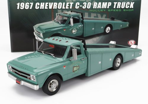 Acmemodels - CHEVROLET C-30 TRUCK RAMP CAR TRANSPORTER HOLLEY SPEED SHOP 1967 GREEN