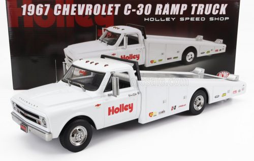 Acmemodels - CHEVROLET C-30 TRUCK RAMP CAR TRANSPORTER HOLLEY SPEED SHOP 1967 WHITE