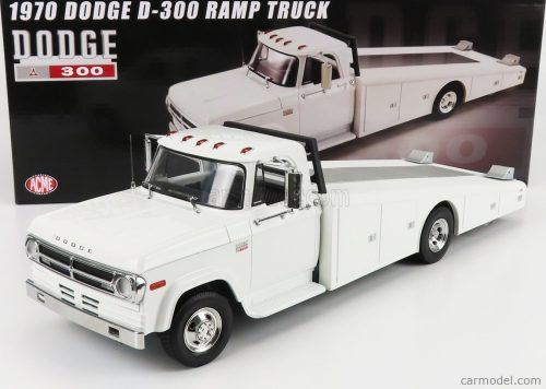 Acme-Models - Dodge D-300 Truck Ramp Car Transporter 1970 White