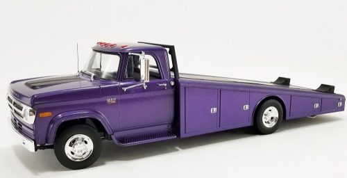 Acmemodels - DODGE D-300 TRUCK RAMP CAR TRANSPORTER 1970 PURPLE