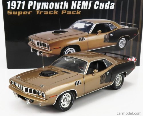 Acme-Models - Plymouth Barracuda Hemi Coupe Super Track Pack 1971 Gold Glack