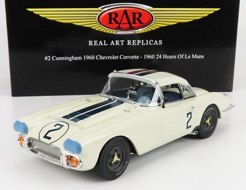 Acmemodels - CHEVROLET CORVETTE C1 COUPE 4.6L V8 TEAM B.S. CUNNINGHAM N 2 24h MANS 1960 D.THOMPSON - F.WINDRIDGE WHITE BLUE