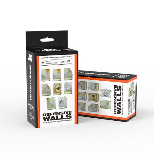 AK Interactive - DEFENSIVE WALLS SET WARGAME (RESIN 30-35MM)