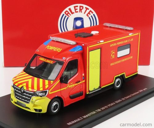 Alerte - Renault Master Van Vsav Sdis 28 Vehicule De Secours Et D'Assistance Aux Victimes Sapeurs Pompier 2019 Red Yellow