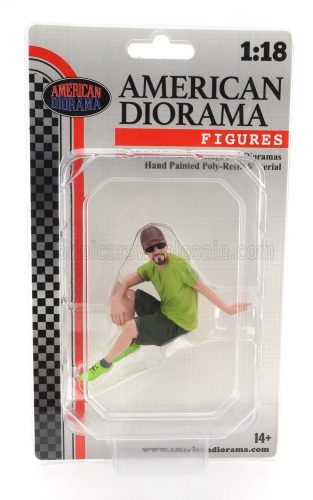 American Diorama - FIGURES MAN SITTING LIGHT GREEN BLUE