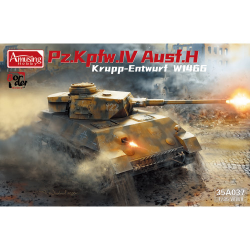 Amusing Hobby - 1:35 Panzer Iv Ausf.H Krupp Entwurf W1466