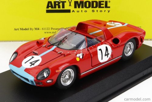 Art-Model - Ferrari 330P 4.0L V12 Spider Team Maranello Concessionaires N 14 2Nd 24H Le Mans 1964 J.Bonnier - G.Hill Red