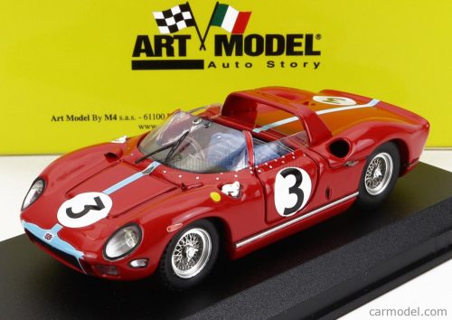 Art-Model - Ferrari 330P Spider N 3 Winner Tourist Trophy 1964 G.Hill Red Light Blue