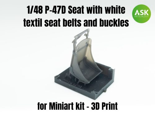 Art Scale - 1/48 P-47D Seat with white textil seat belts and buckles