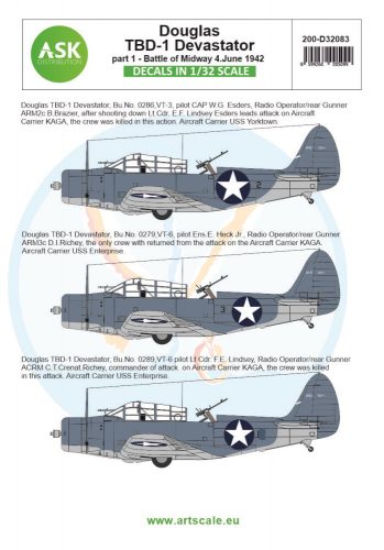 Art Scale - 1/32 Douglas TBD-1 Devastator part 1 - Battle of Midway 4. June 1942