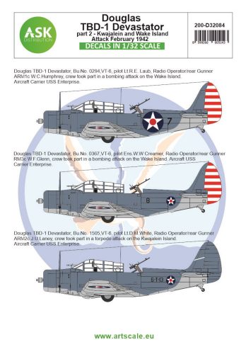 Art Scale - 1/32 Douglas TBD-1 Devastator part 2 - Kwajalein and Wake Island Attack, February 1942