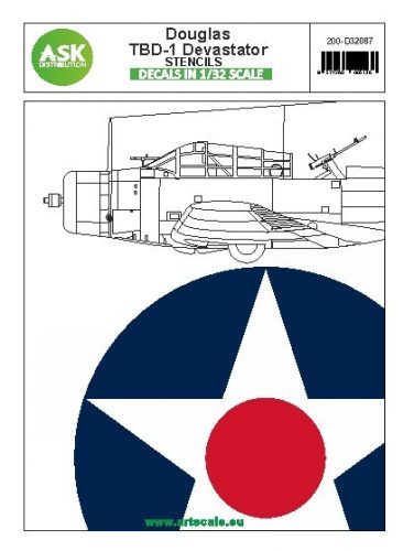 Art Scale - 1/32 Douglas TBD-1 Devastator - STENCILS