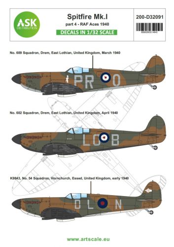 Art Scale - 1/32 Spitfire Mk.I early part 4 - RAF Aces 1940