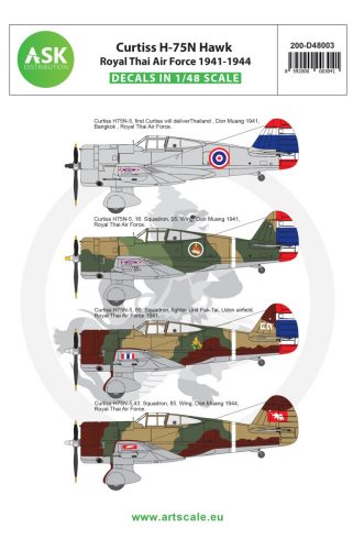 Art Scale - 1/48 Curtiss H-75N Royal Thai Air Force service 1941-1944