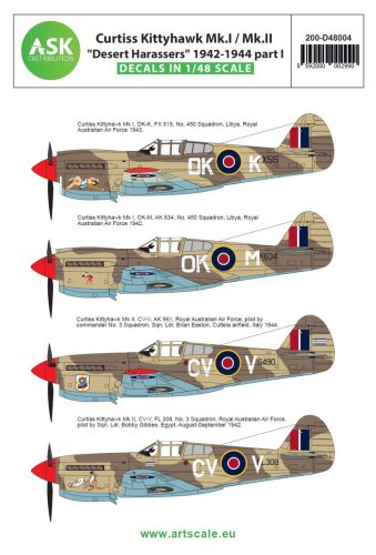 Art Scale - 1/48 Curtiss Kittyhawk Mk.I / Mk.II "Desert Harassers" 1942-1944 part I