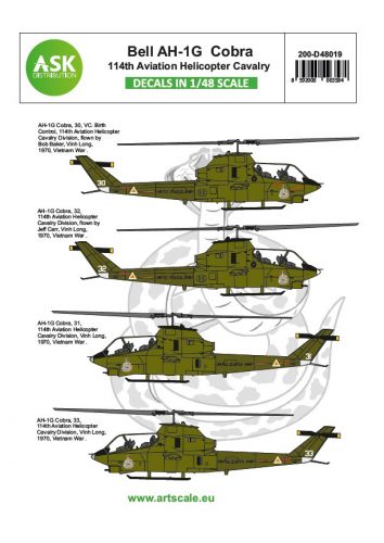 Art Scale - 1/48 Bell AH-1G Cobra 114th Aviation helicopter cavalery - part 3