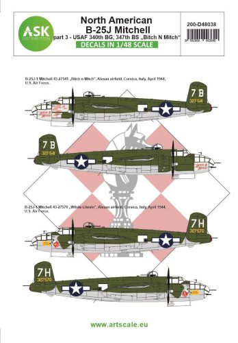 Art Scale - 1/48 B-25J Mitchell part 3 - US Air Force "Bitch N Mitch" Mediterranean riders