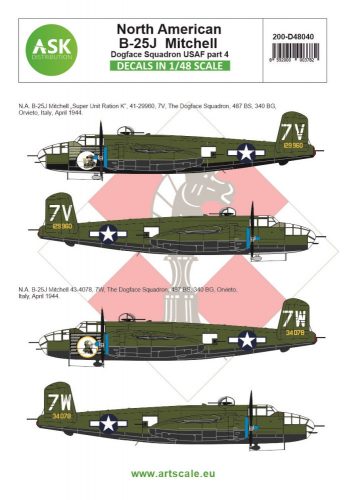 Art Scale - 1/48 B-25J Mitchell part 4 - US Dogface Sq. "Super Unit Ration K", Mediterranean a.