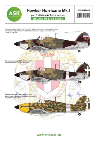 Art Scale - 1/48 Hawker Hurricane Mk.I part 1 - Italian / Jugoslavian AF