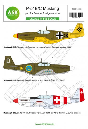 Art Scale - 1/48 P-51B/C Mustangs part 2 - Over Europe in foreign services