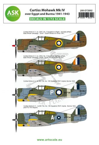 Art Scale - 1/72 Curtiss Mohawk IV over Egypt and Burma 1941-1943