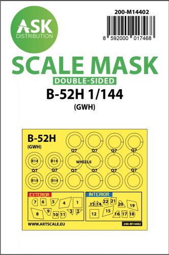 Art Scale - 1/144 B-52H double-sided painting mask for Great Wall Hobby