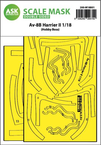 Art Scale - 1/18 Av-8B Harrier II double-sided express fit mask for Hobby Boss