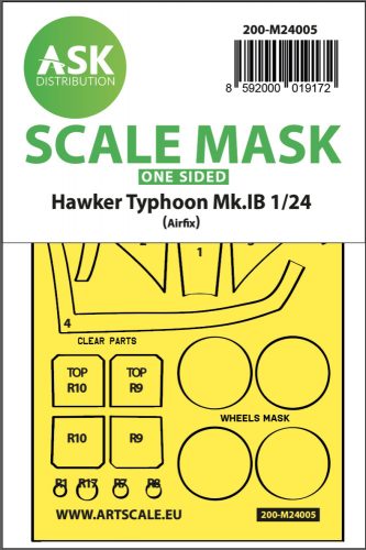 Art Scale - 1/24 Hawker Typhoon Mk.IB one-sided express masks for Airfix