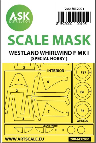 Art Scale - 1/32 Westland Whirlwind Mk.I double-sided  painting mask for Special Hobby