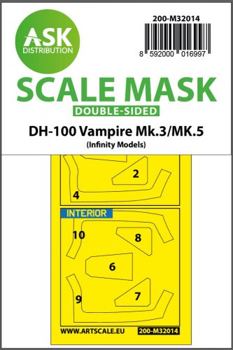 Art Scale - 1/32 DH-100 Vampire Mk.3 / Mk.5 double-sided express masks for Infinity