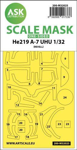 Art Scale - 1/32 Heinkel He 2019A-7 UHU one-sided express masks for Revell