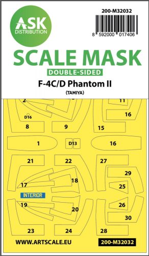 Art Scale - 1/32 F-4C/D Phantom double-sided mask for Tamiya