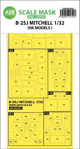 Art Scale - 1/32 B-25J Mitchell one-sided mask for HK Models