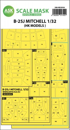 Art Scale - 1/32 B-25J Mitchell double-sided mask for HK Models