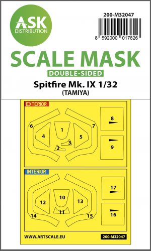 Art Scale - 1/32 Spitfire Mk.IX double-sided masks for Tamiya