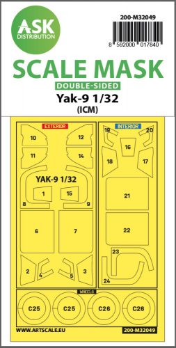 Art Scale - 1/32 Yak-9 double-sided pre-cutted mask for ICM