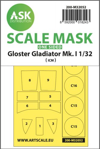 Art Scale - 1/32 Gloster Gladiator Mk.I one-sided  painting mask for Revell / ICM