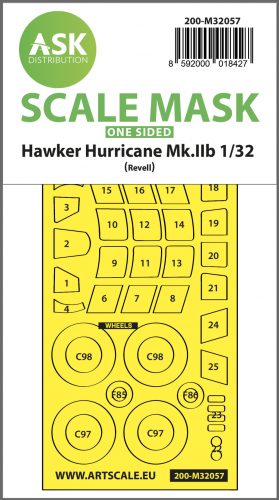 Art Scale - 1/32 Hawker Hurricane Mk.IIB  one-sided express masks for Revell