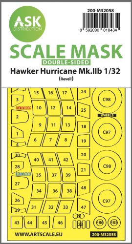 Art Scale - 1/32 Hawker Hurricane Mk.IIB  double-sided express masks for Revell