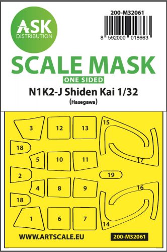 Art Scale - 1/32 N1K2-J Shiden Kai one-sided express painting mask for Hasegawa