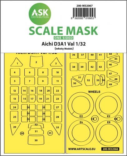 Art Scale - 1/32 Aichi D3A1 Val one-sided express self adhesive mask for Infinity 3206