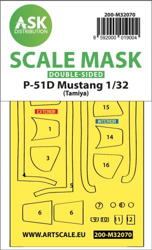 Art Scale - 1/32 P-51D Mustang double-sided fit mask for Tamiya