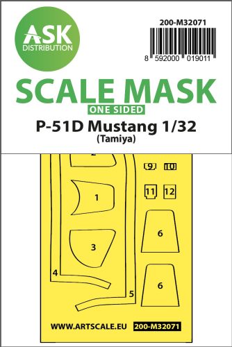 Art Scale - 1/32 P-51D Mustang one-sided fit mask for Tamiya