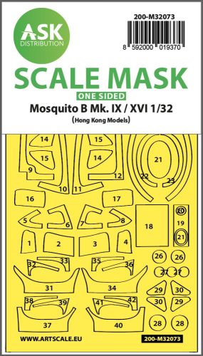 Art Scale - 1/32 Mosquito B Mk.IX/XVI  one-sided fit mask for Hong Kong Model