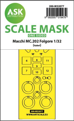 Art Scale - 1/32 Macchi MC.202 Folgore one-sided express fit mask for Italeri