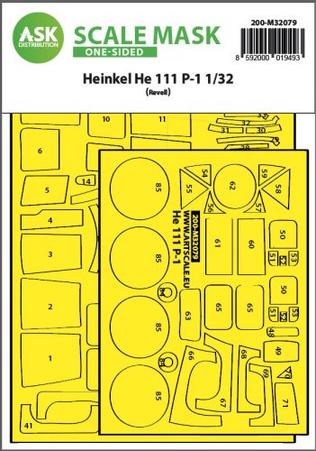 Art Scale - 1/32 Heinkel He 111P-1  one-sided express fit mask for Revell